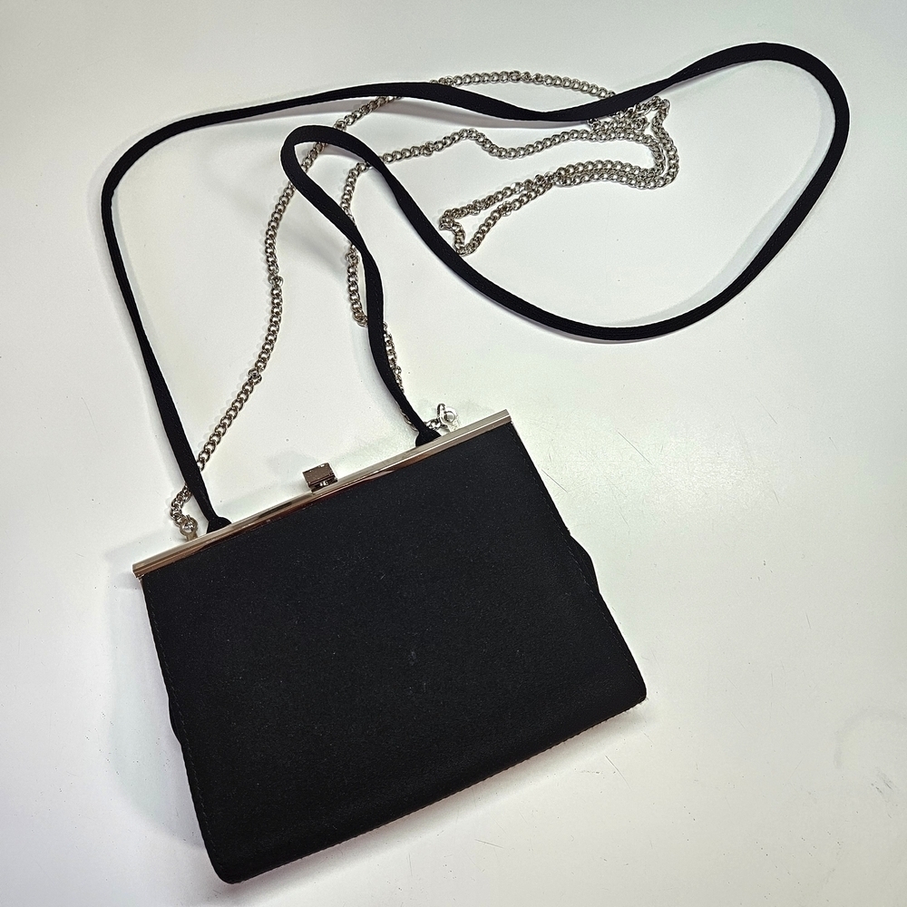 VINTAGE Liz Claiborne Small Black Crossbody Shoulder Bag Double Strap